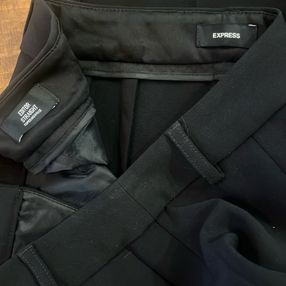 Express Editor Straight Super High-Rise black ankle pant - Picture 8 of 11